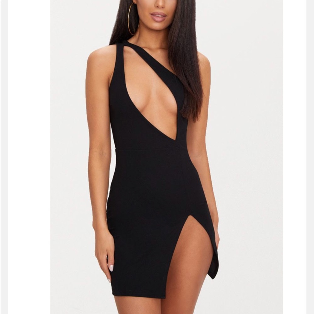 NWT, Black slit dress